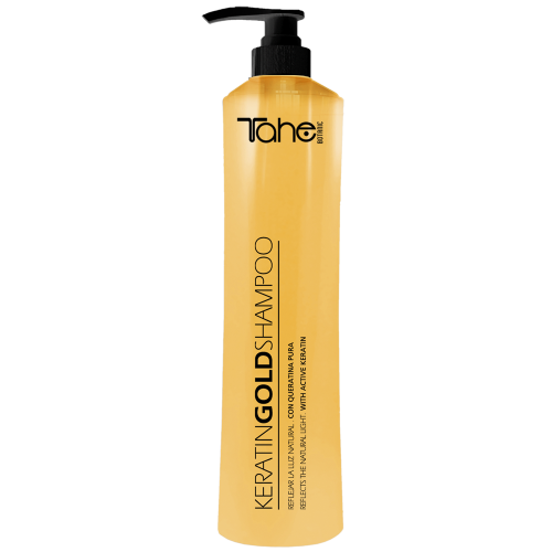 TAHE BOTANIC GOLD šampon s aktivním keratinem pro poškozené a suché vlasy (800 ml)