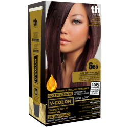 Barva na vlasy V-color č.6.65 (tmavě mahagonová červená blond )- domácí sada+ šampon a maska zdarma