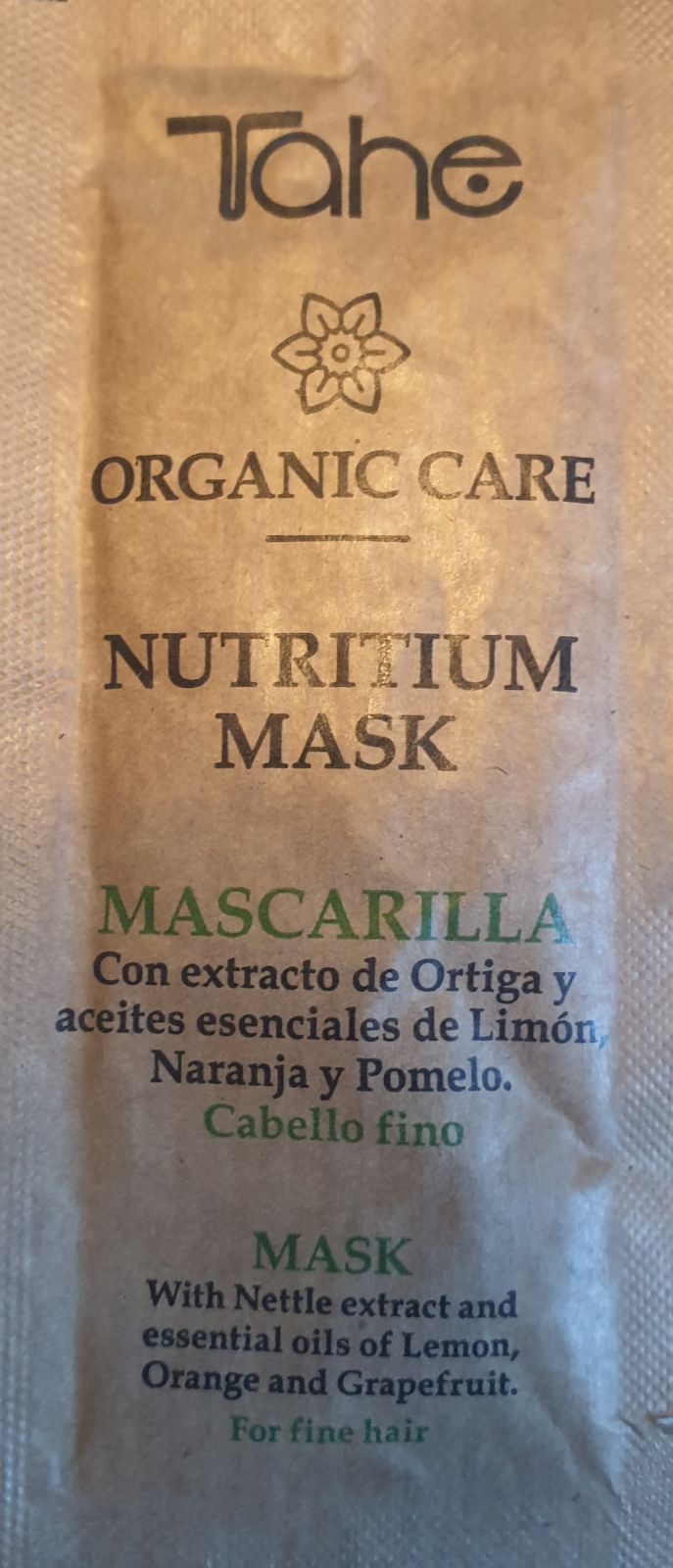 Tester - Přírodní hydratační maska NUTRITIUM pro jemné a suché vlasy (10 ml) TAHE