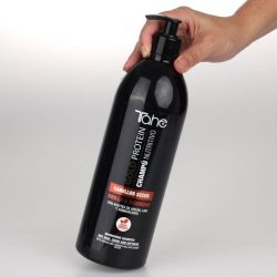 Hydratační šampon Gold protein na suché vlasy (1000 ml) s arganovým a lněným olejem a aminokyselin
