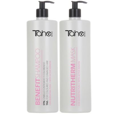 Sada šampon Benefit + maska Nutritherm  na barvené a suché vlasy s kertinem (1000+1000 ml)
